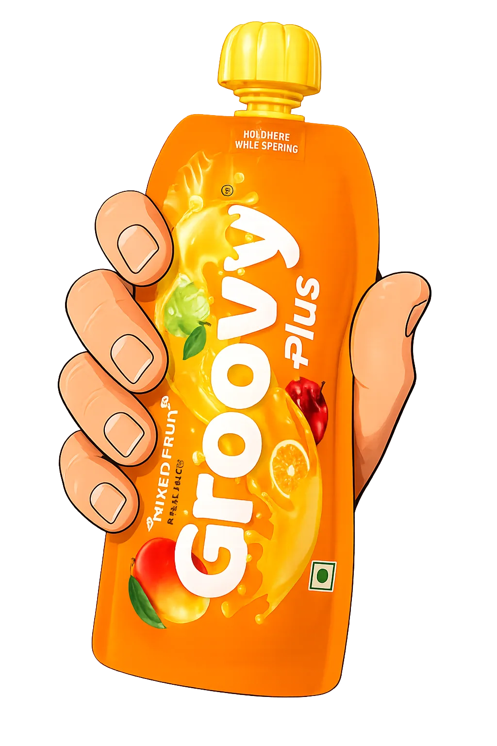 Groovy juice pouch close up